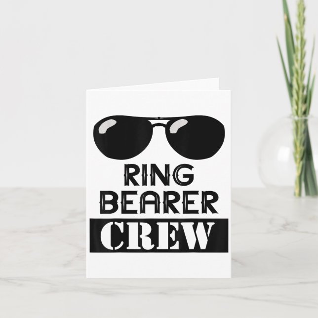 Ring Bearer Crew Ring Wedding Party Sungl Security Card (Front)