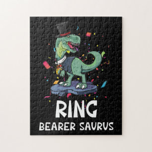Ring Bearer Dinosaur Rex Wedding Party Jigsaw Puzzle
