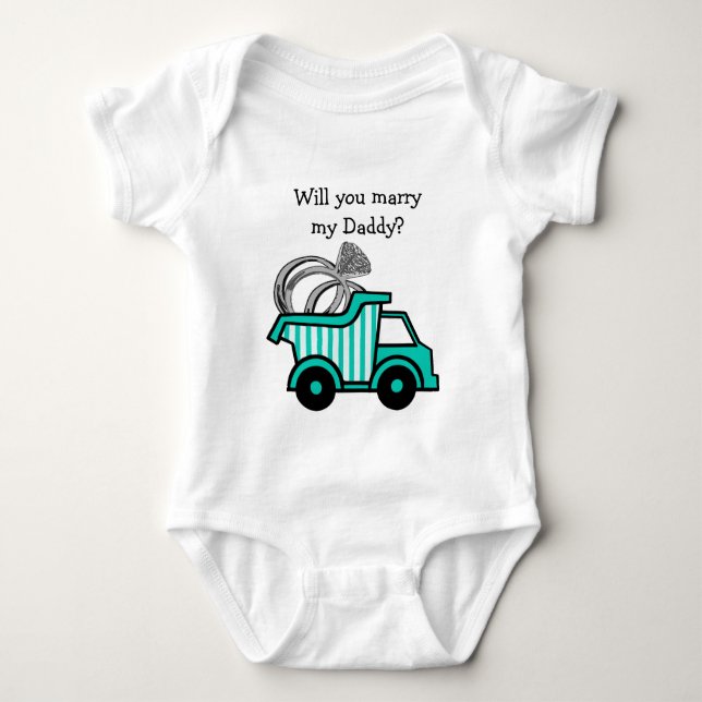 Ring Bearer Dump Truck Baby Bodysuit (Front)