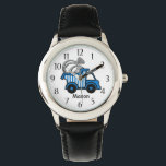 Ring Bearer Dump Truck Watch<br><div class="desc">The Perfect ring bearer gift. Blue dump truck ring bearer watch makes the perfect wedding thank you gift for a special little ring bearer. Personalise with a name to make it extra special.</div>