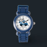 Ring Bearer Dump Truck Watch<br><div class="desc">Blue dump truck ring bearer watch makes the perfect wedding thank you gift for a special little ring bearer.  Personalise with a name to make it extra special.</div>