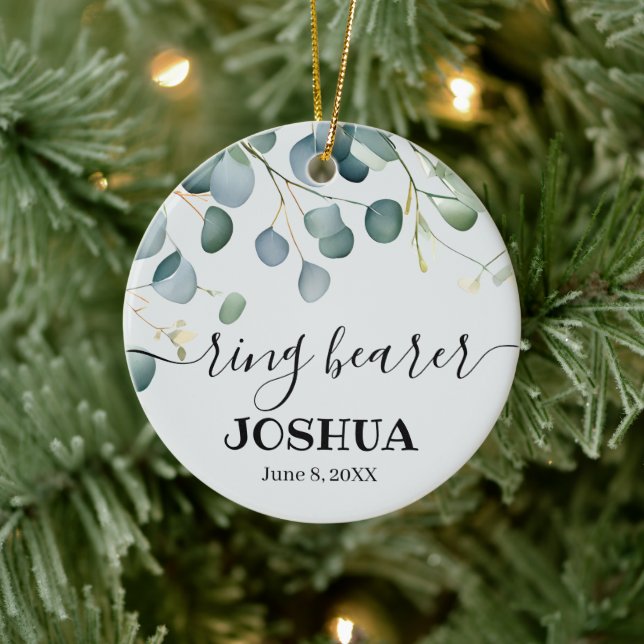 ring bearer eucalyptus Wedding Keepsake Ceramic Tree Decoration (Tree)