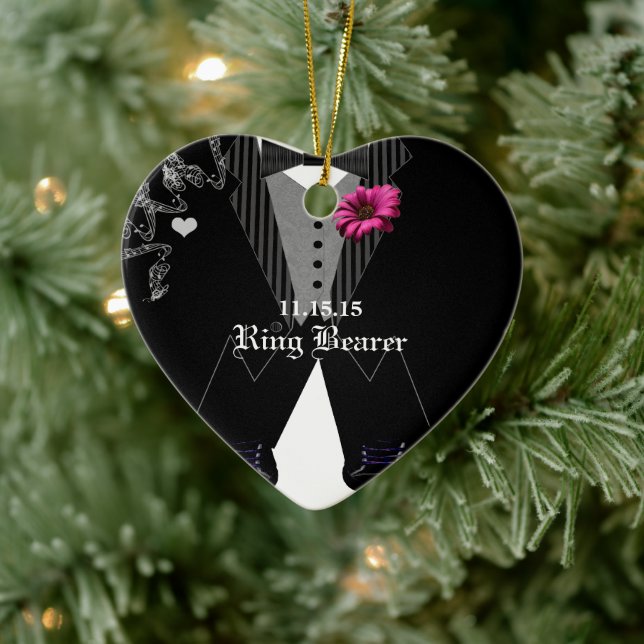 Ring Bearer Gerber Daisy Wedding Holiday Ornament (Tree)