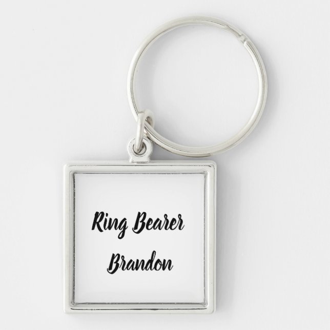 Ring Bearer Gift Custom Name Gifts Wedding Keychai Key Ring (Front)
