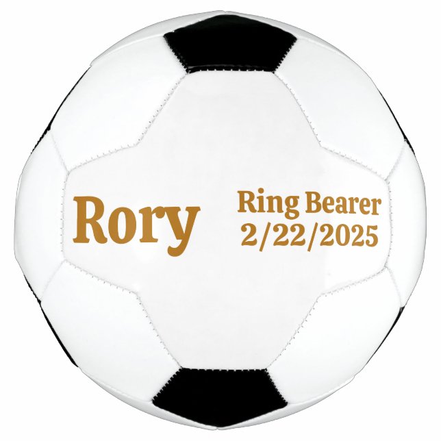 Ring Bearer Gift, Personalised Soccer Ball (Front)