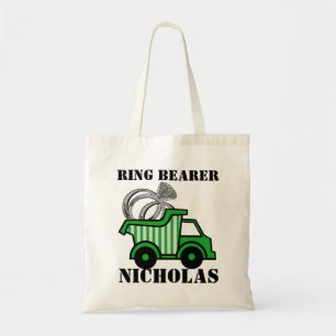 Ring Bearer Green Dump Truck Tote Bag