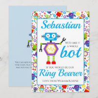 Ring Bearer Page Boy Proposal Robot Card