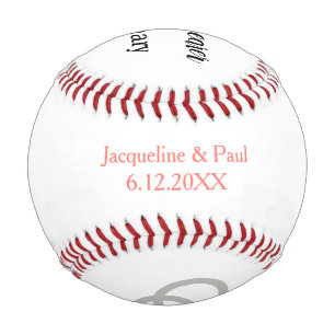 Ring Bearer Personalised Name Coral Baseball