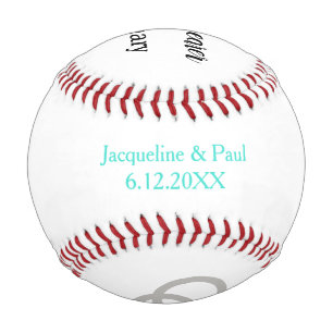Ring Bearer Personalised Name Turquoise Baseball