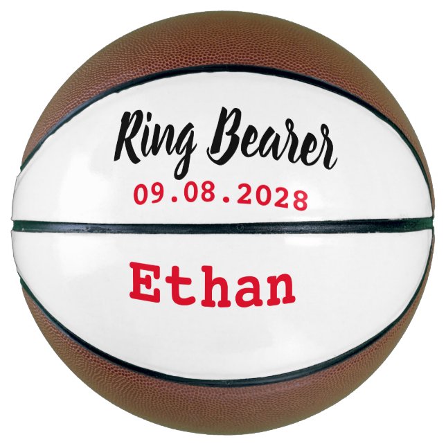 Ring Bearer Proposal Gift Mini Football Basketball (Front)