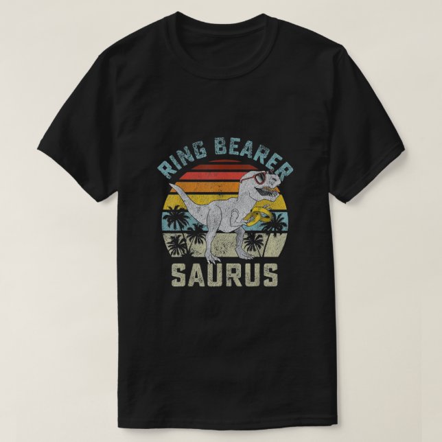 Ring Bearer Saurus Dinosaur Wedding T-Shirt (Design Front)