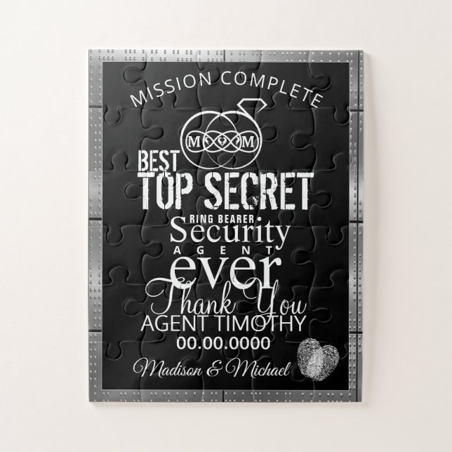 Ring Bearer Security Agent Thank You Puzzle (Vertical)