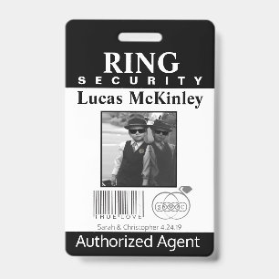 Ring Bearer Security Badge ID Badge