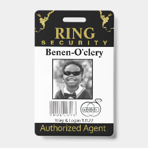 Ring Bearer Security Badge ID Badge