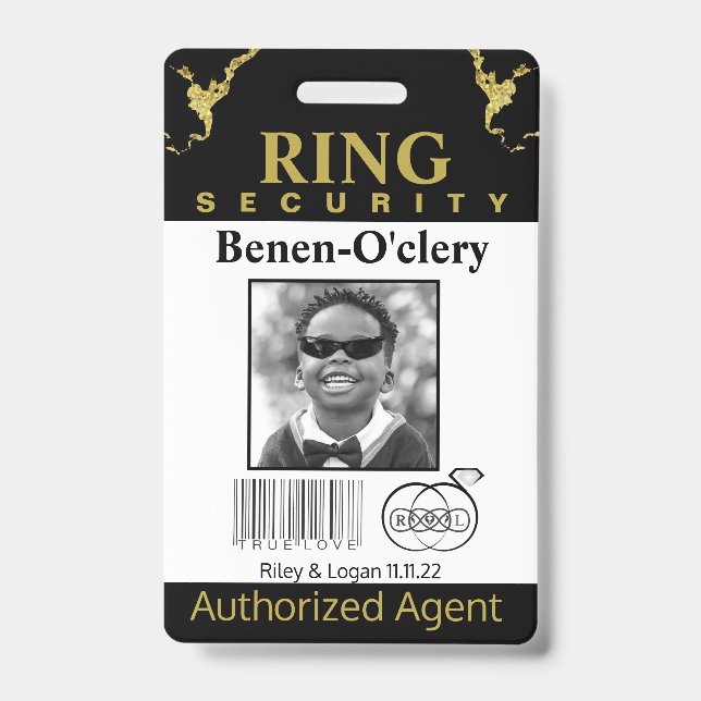 Ring Bearer Security Badge ID Badge (Front)