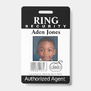 Ring Bearer Security Badge ID Badge