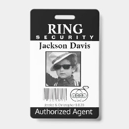 Ring Bearer Security Badge ID Badge