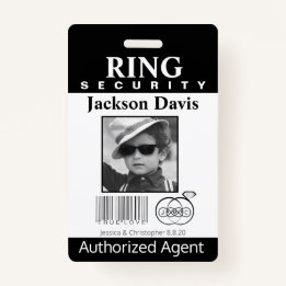Ring Bearer Security Badge ID Badge
