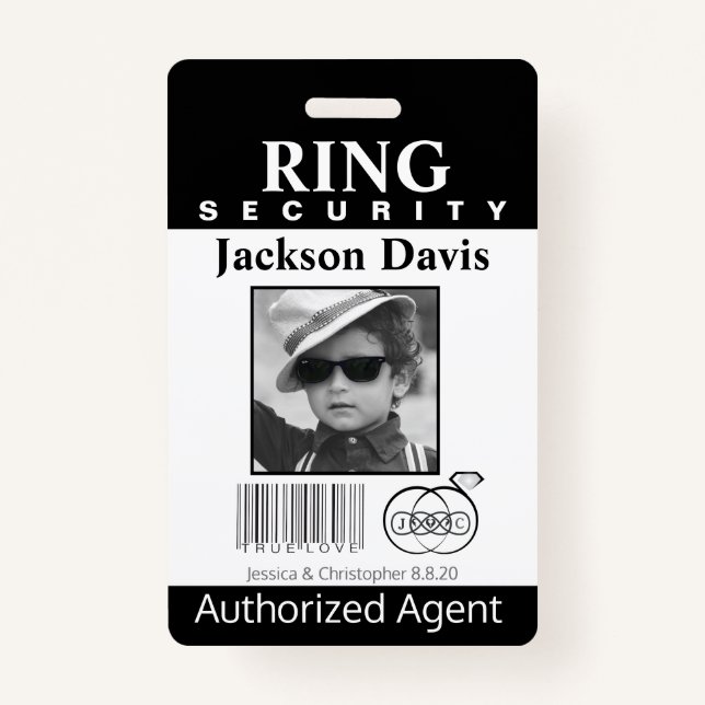 Ring Bearer Security Badge ID Badge (Front)