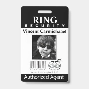 Ring Bearer Security Badge ID Badge