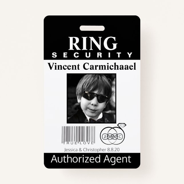 Ring Bearer Security Badge ID Badge (Front)