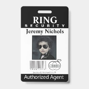 Ring Bearer Security Badge ID Badge