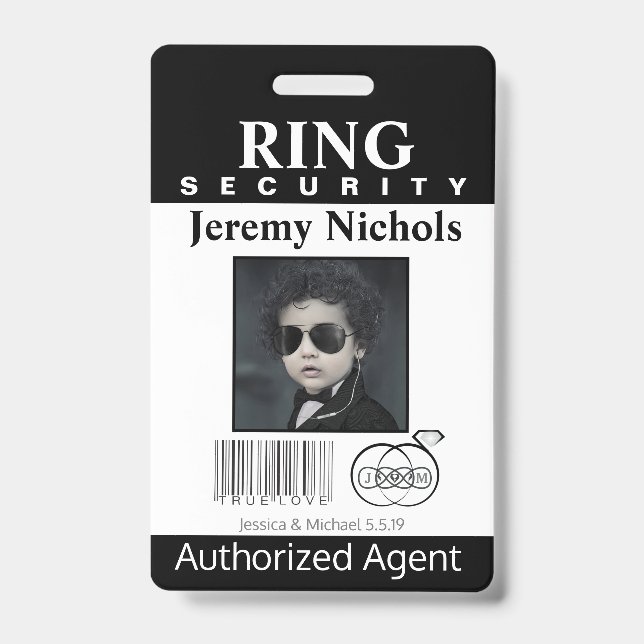 Ring Bearer Security Badge ID Badge (Front)