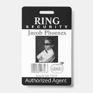 Ring Bearer Security Badge ID Badge