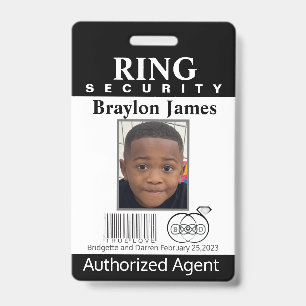 Ring Bearer Security Badge ID Badge