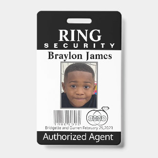 Ring Bearer Security Badge ID Badge
