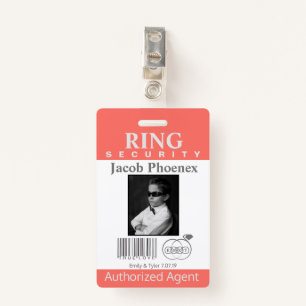 Ring Bearer Security Badge ID Badge