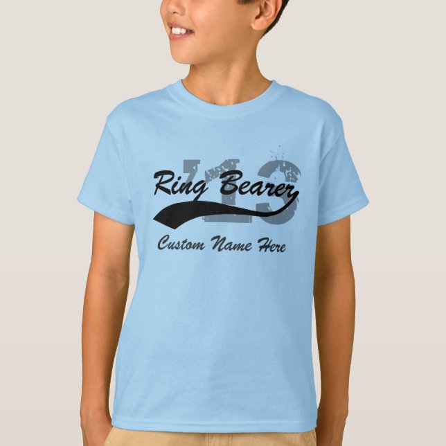 Ring Bearer Shirt, Name+Year T-Shirt (Front)