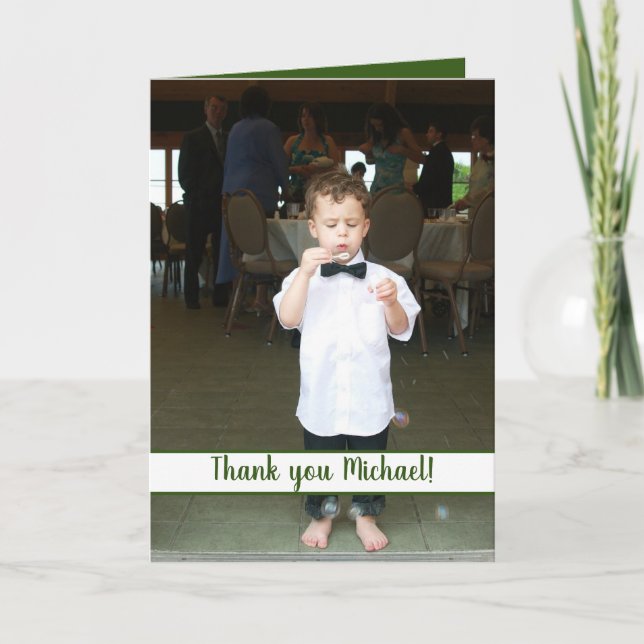 Ring Bearer Thank You Photo Message Card (Front)