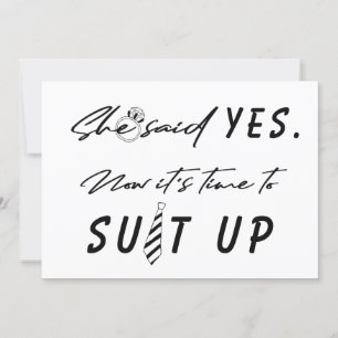 Ring Bearer time to suit up funny script proposal Invitation
