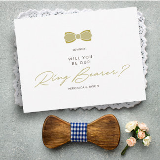Ring Bearer Vintage Bow Wedding Proposal Postcard
