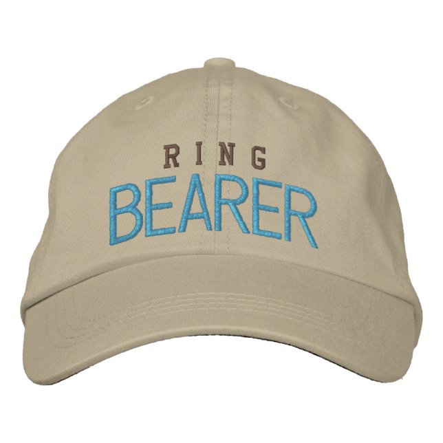 Ring bearer wedding bachelor blue baseball cap (Front)