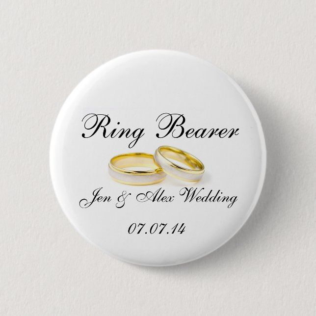 Ring Bearer Wedding Party Pins Buttons (Front)