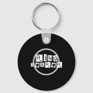 Ring Bearer White on Black Key Ring