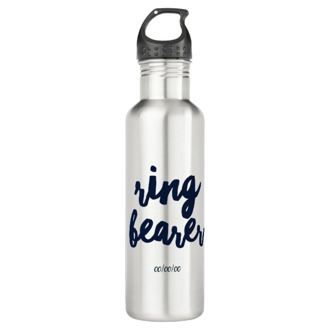 Ring Bearer with Custom Date 710 Ml Water Bottle (Front)