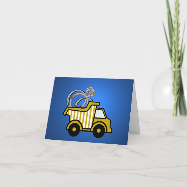 Ring Bearer Yellow Dump Truck Card (Front)