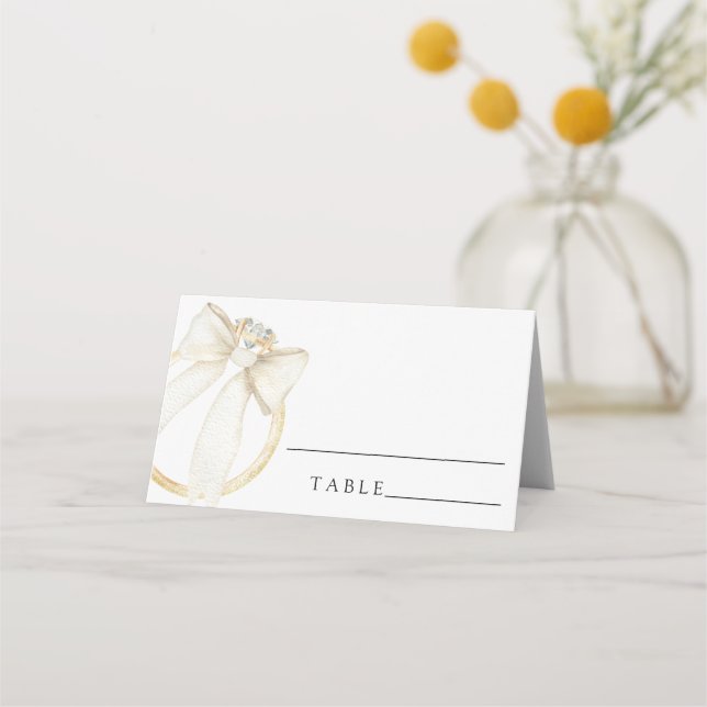 Ring bow bridal shower - wedding place cards (Front)