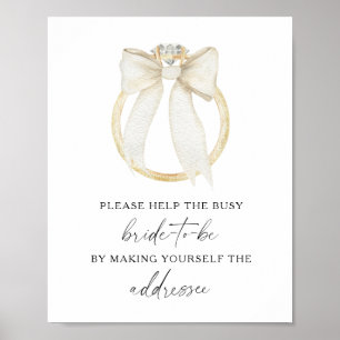 Ring Bridal shower - Help the busy bride Poster