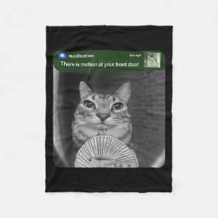 Ring Cat With Motion Meme Fleece Blanket