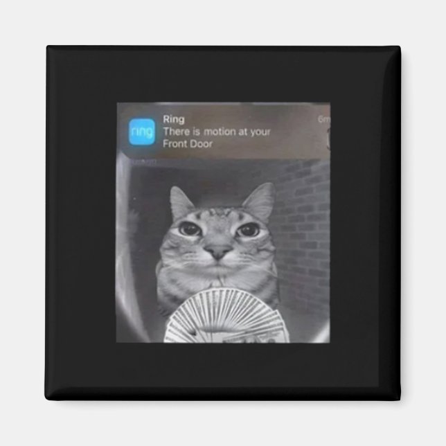Ring Cat With Motion Meme  Magnet (Front)