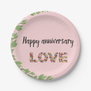 ring ceremony  wedding plain custom paper plate