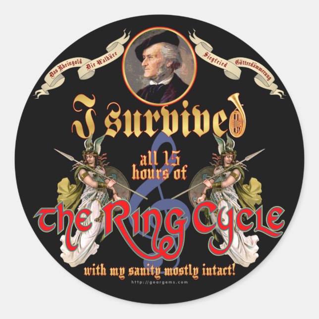 Ring Cycle Survivor Classic Round Sticker (Front)