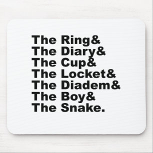 Ring & Diary & Cup & Locket & Diadem & Boy & Snake Mouse Pad