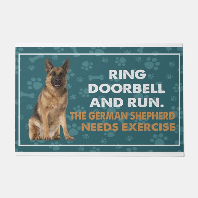 Ring Doorbell And Run The German Shepherd Needs Ex Doormat (Front)