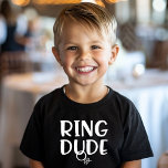 Ring Dude Ring Bearer T-Shirt<br><div class="desc">Get your little ring bearer ready for the big day with this adorable "Ring Dude" t-shirt! This fun and stylish tee is perfect for boys who are excited to play an important role in the wedding ceremony. The cute design features the words "Ring Dude" and a pair of rings, making...</div>