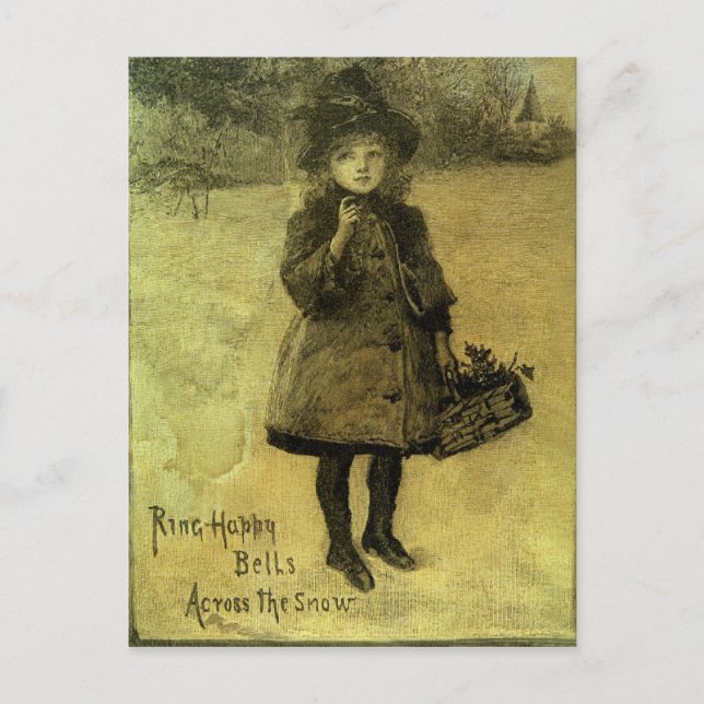 Ring Happy Bells Accross the Snow Victorian Postcard (Front)